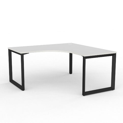 Anvil corner workstation with black frame and white top