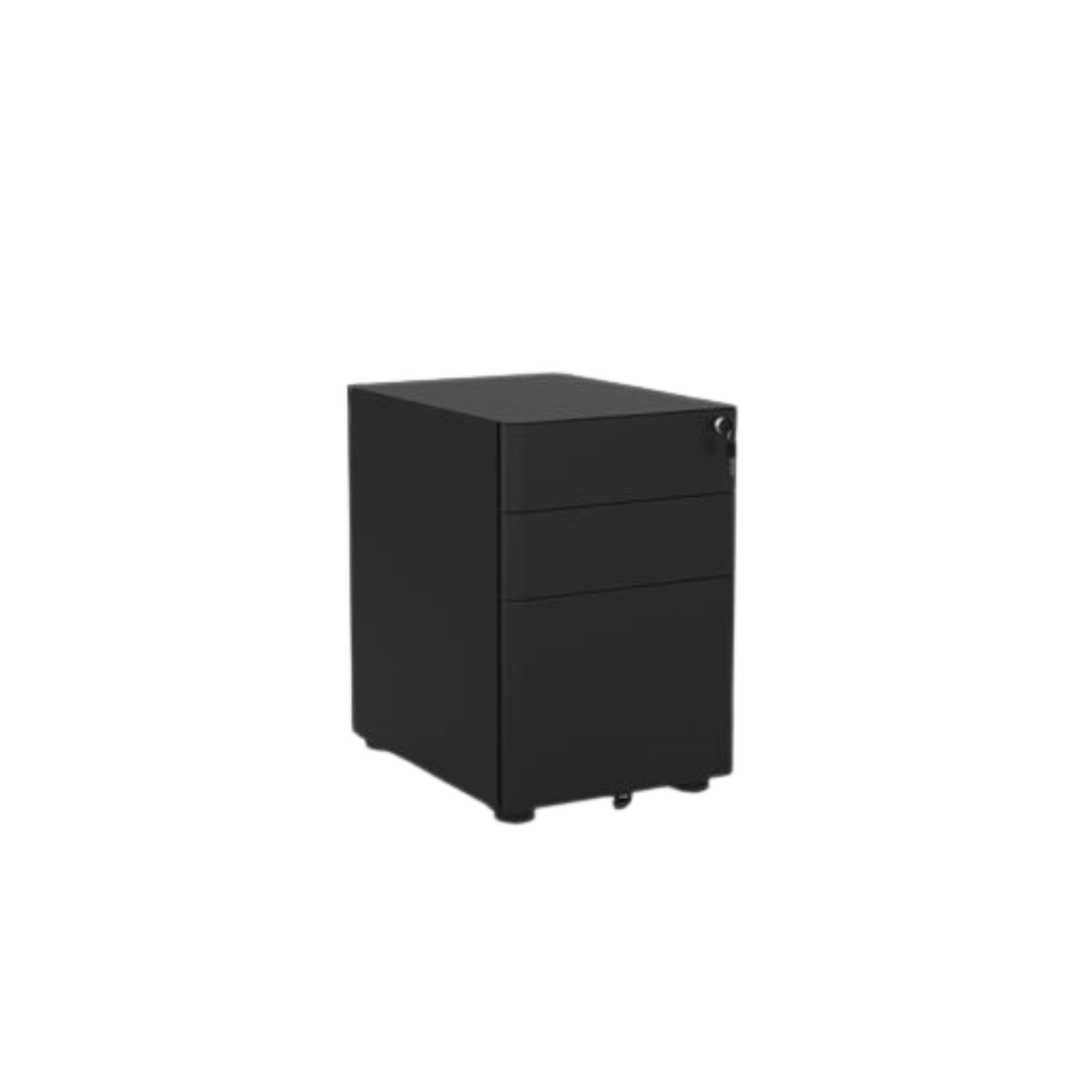 Agile lockable metal mobile with 2 stationery drawers and 1 filing drawer in black