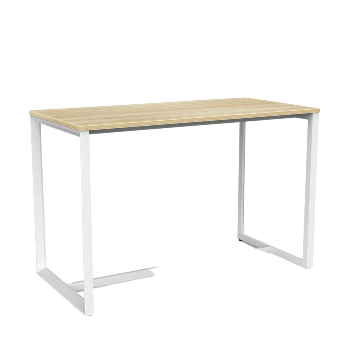 Anvil Bar Leaner with white frame and atlantic oak top