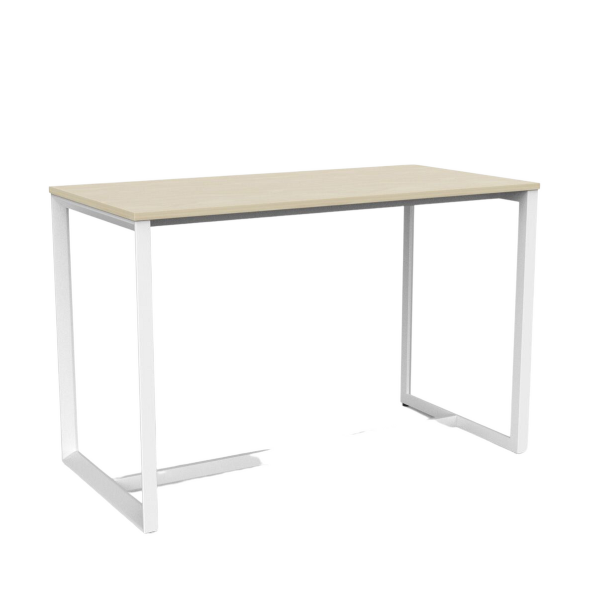 Anvil Bar Leaner with white frame and nordic maple top