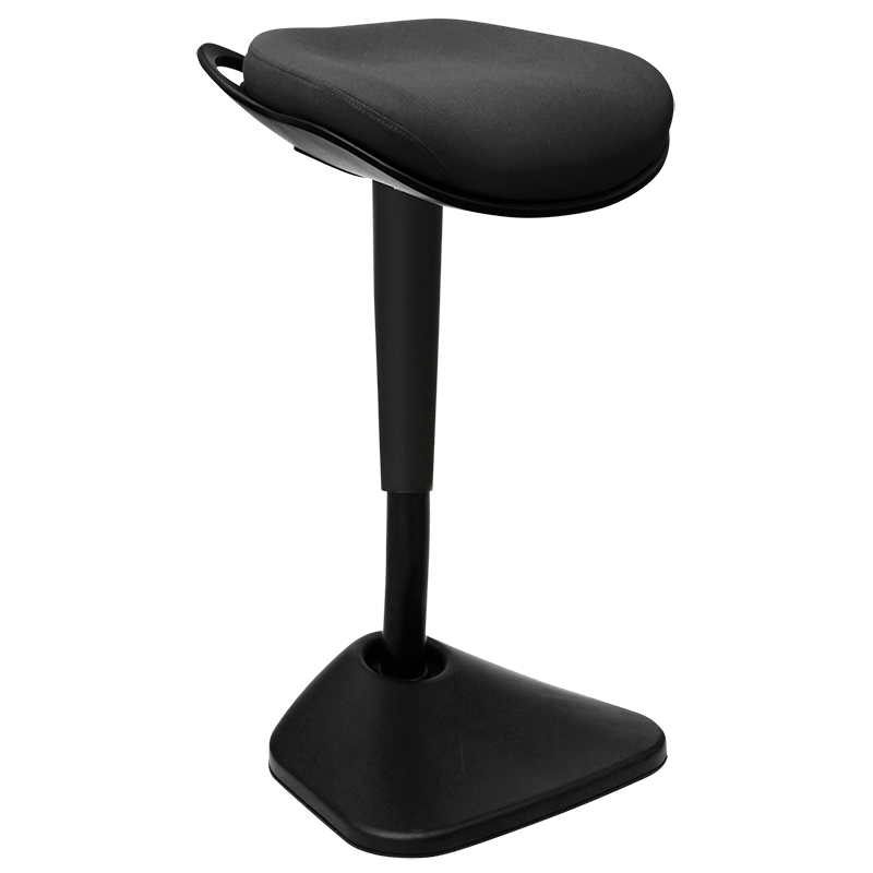 Dyna stool with black nylon base and black fabric seat