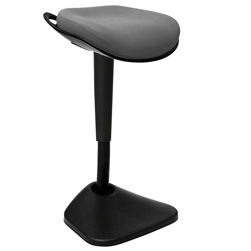 Dyna stool with black nylon base and charcoal fabric seat