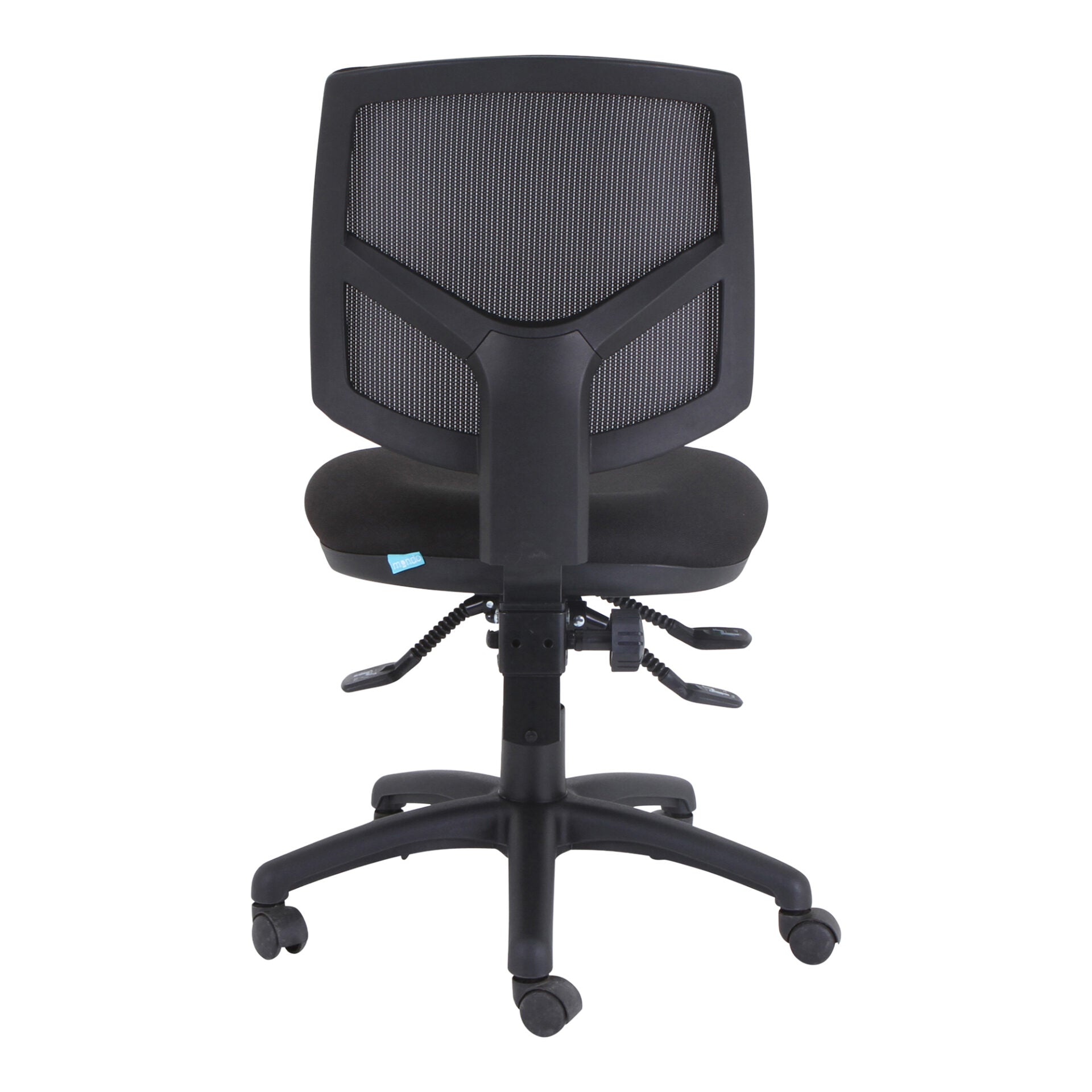 Mondo Java mesh-back office chair in black, back view.