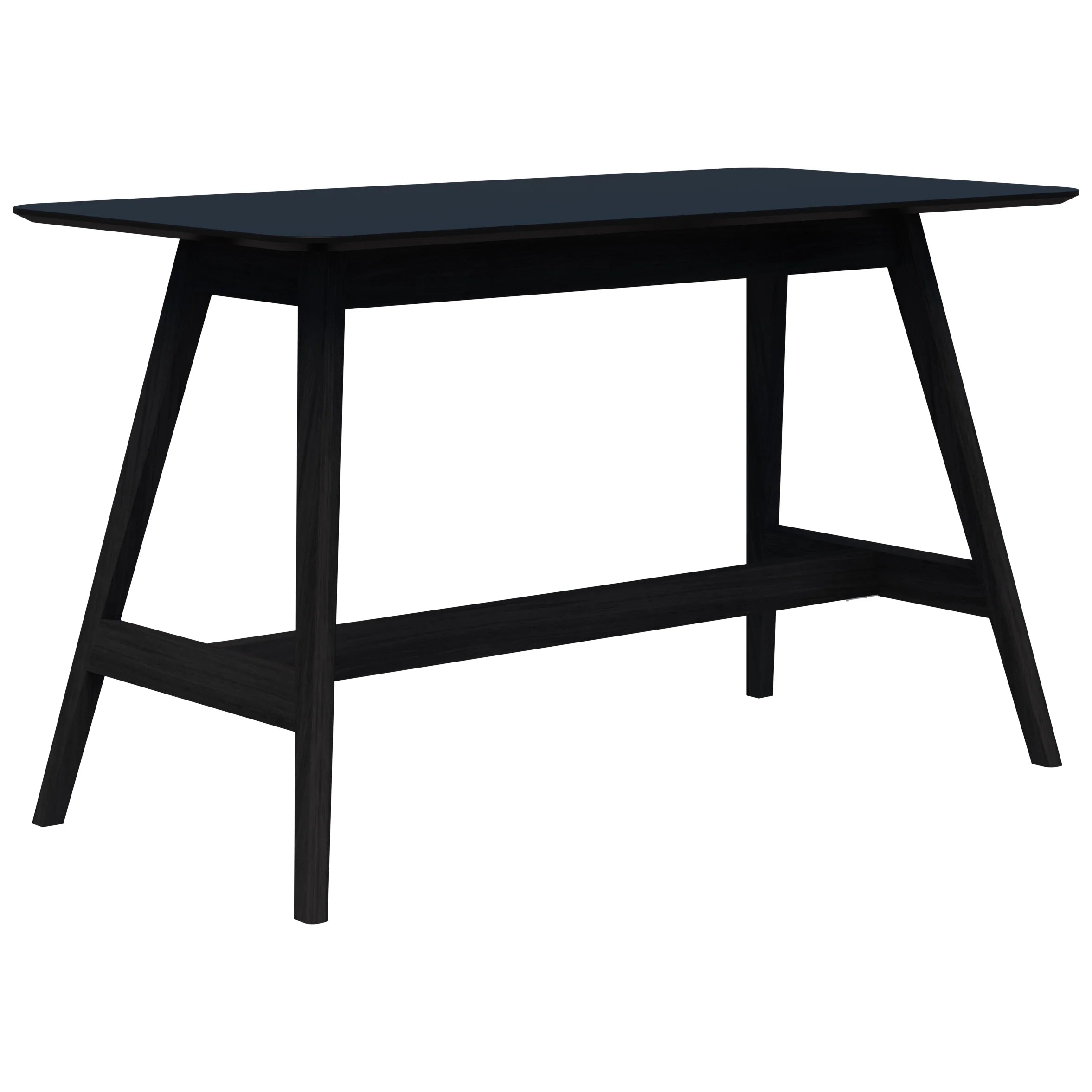 Oslo bar leaner with black stained ash timber frame and black velvet soft matt top.