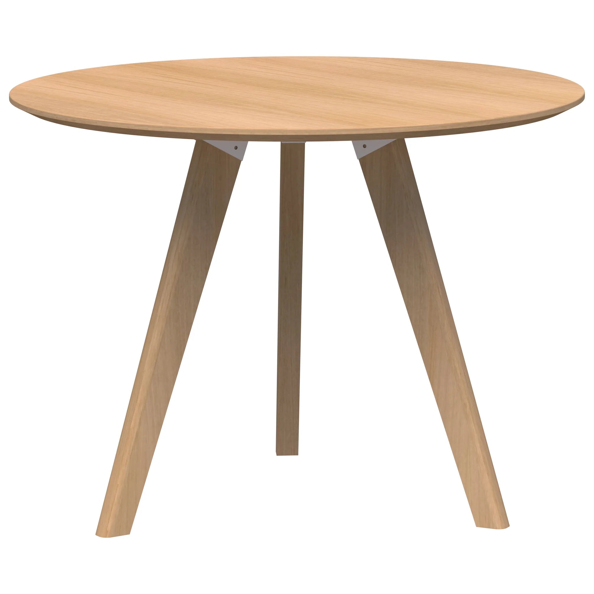 Oslo Round Meeting Table with three leg natural ash frame and veneered ash top
