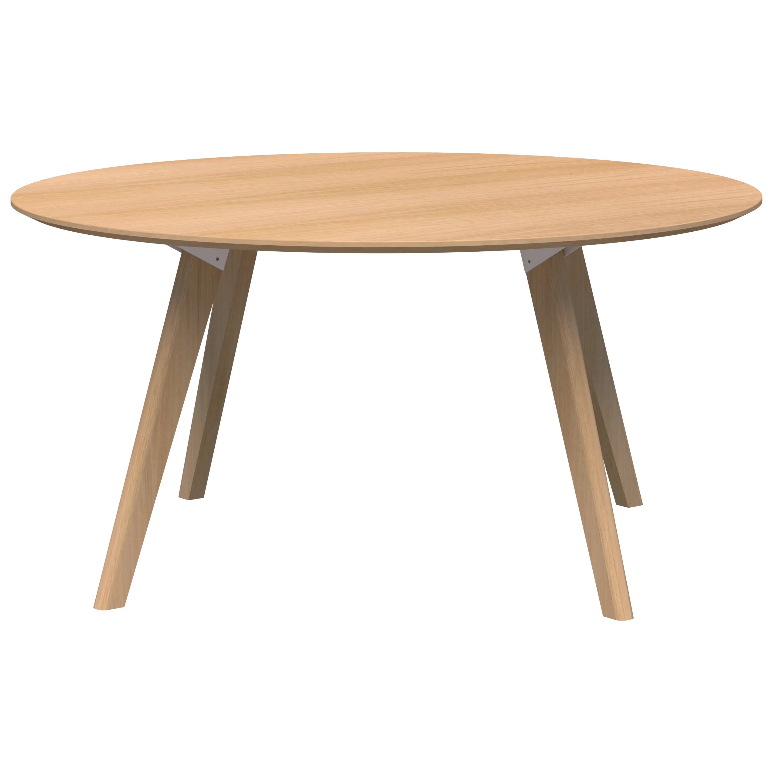 Oslo Round Meeting Table with four leg natural ash frame and veneered ash top