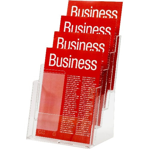 Freestanding 4 tier brochure holder, holding A4 size flyers