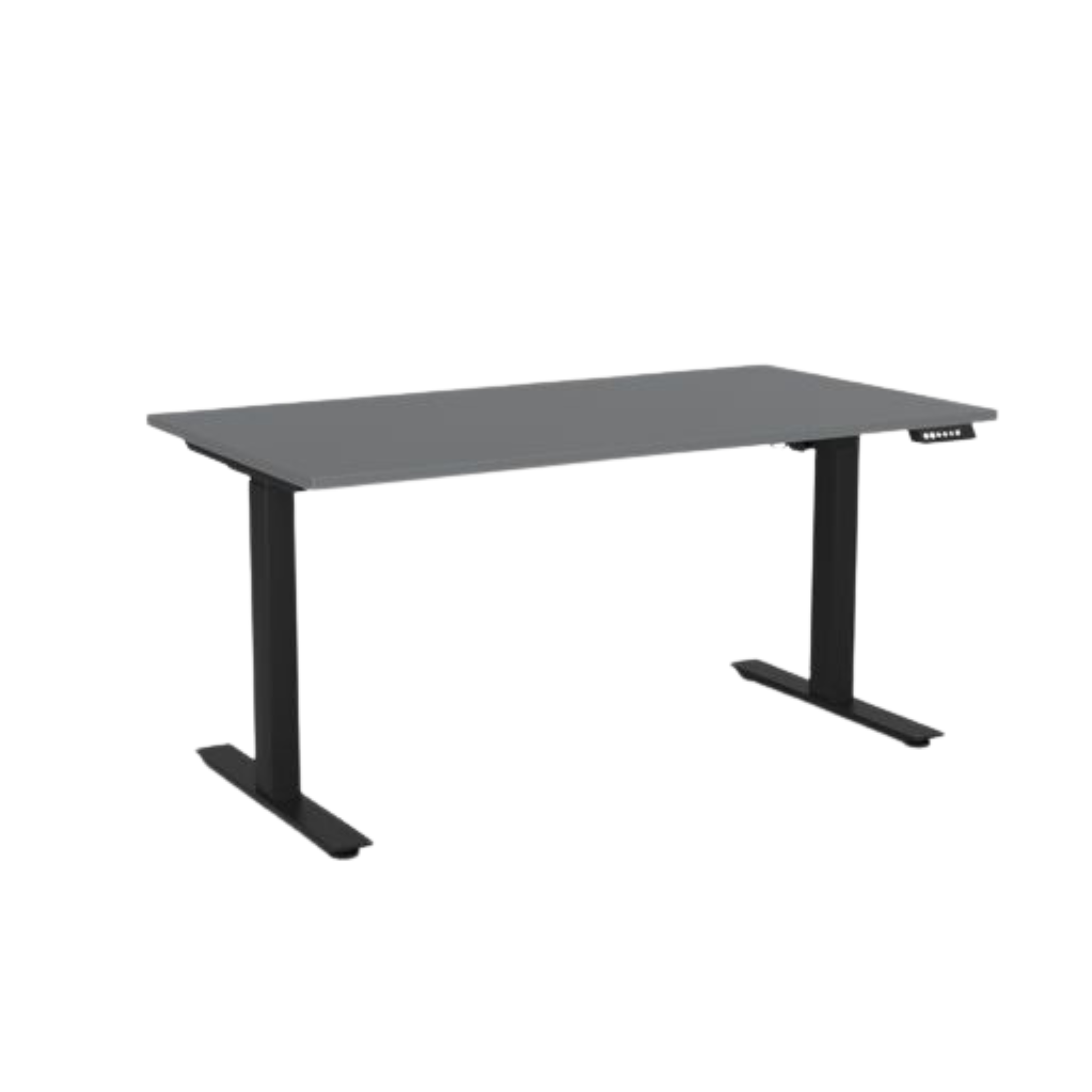 Agile 2 electric sit to stand desk with black frame and silver top