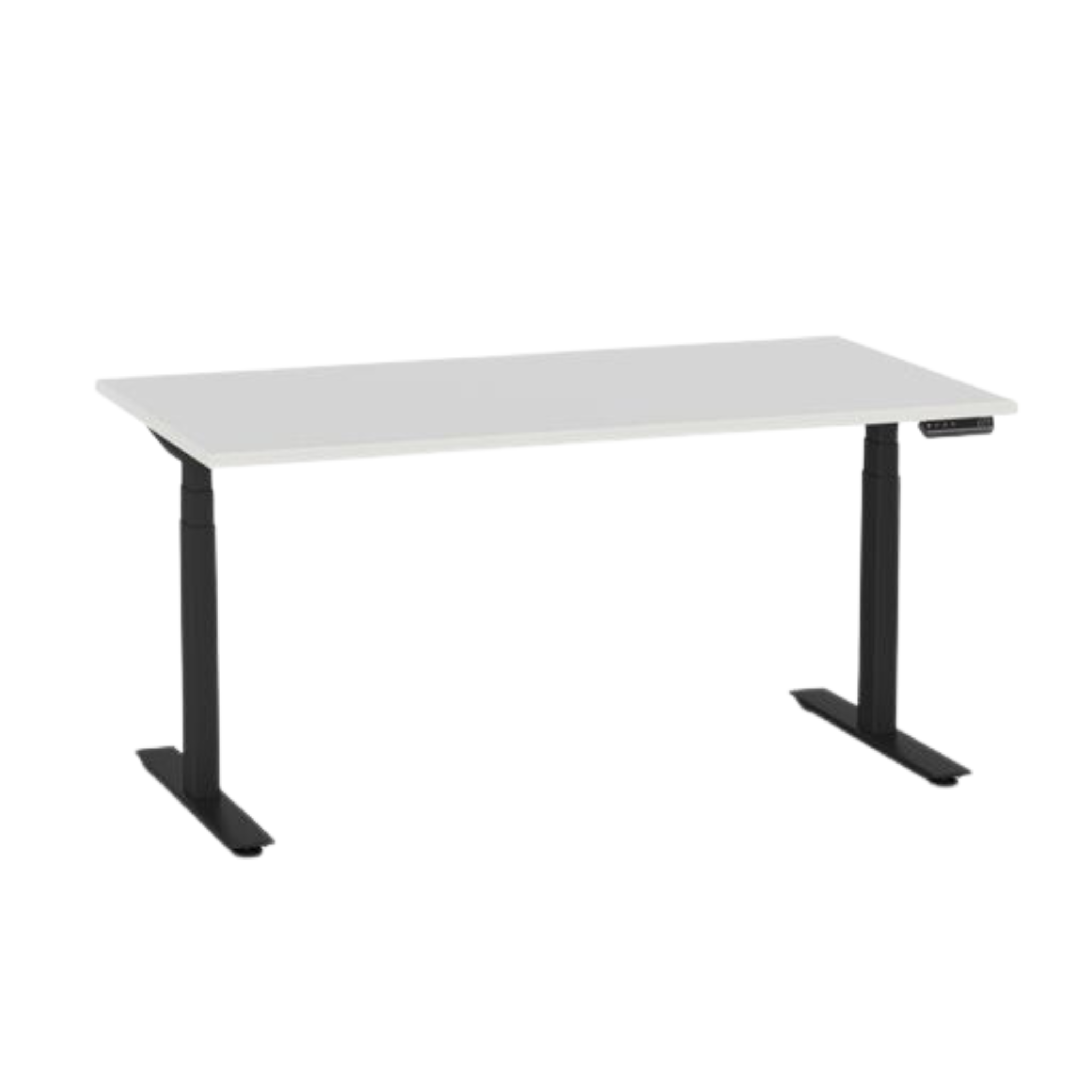 Agile Pro electric sit to stand desk with black frame and white top