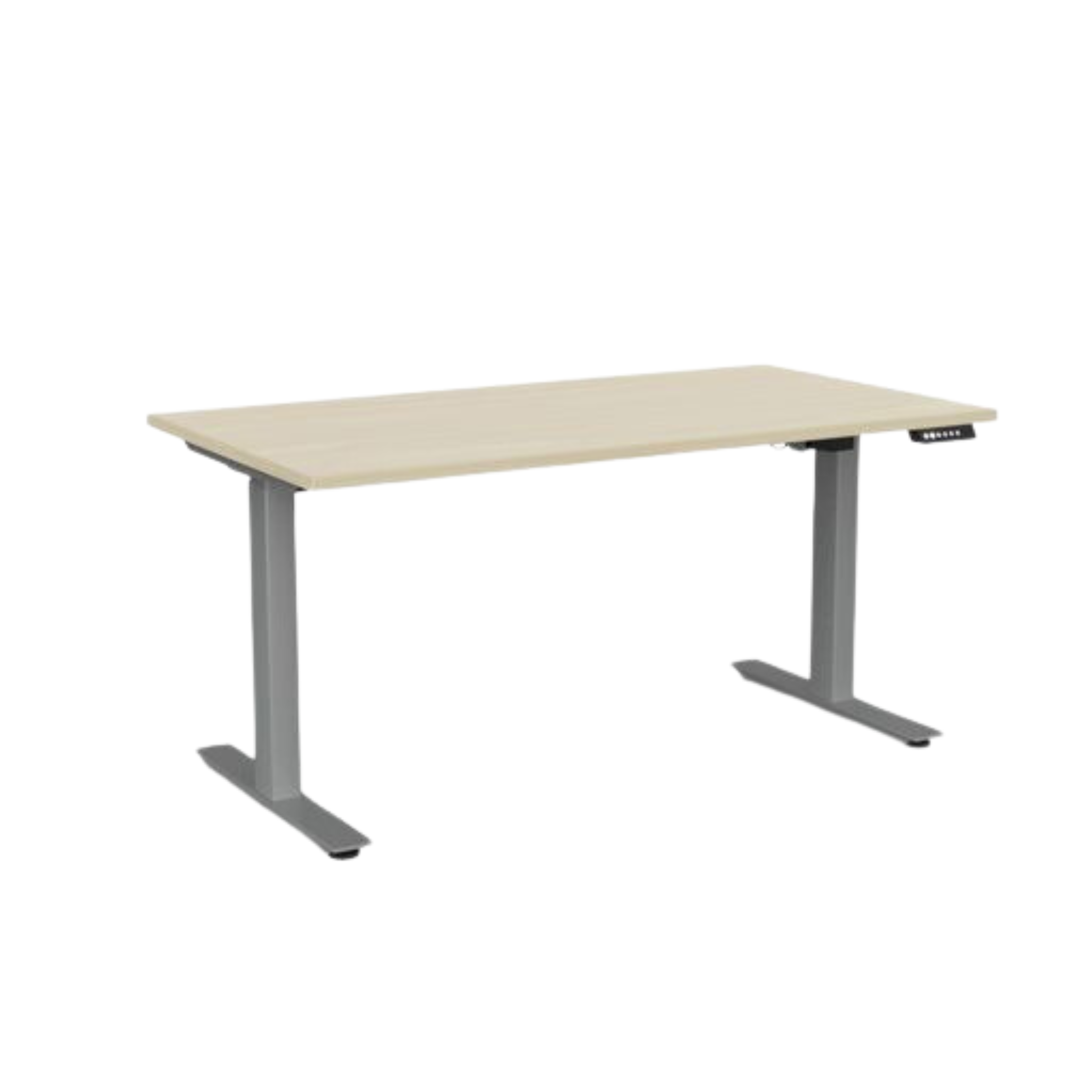 Agile 2 electric sit to stand desk with silver frame and nordic maple top
