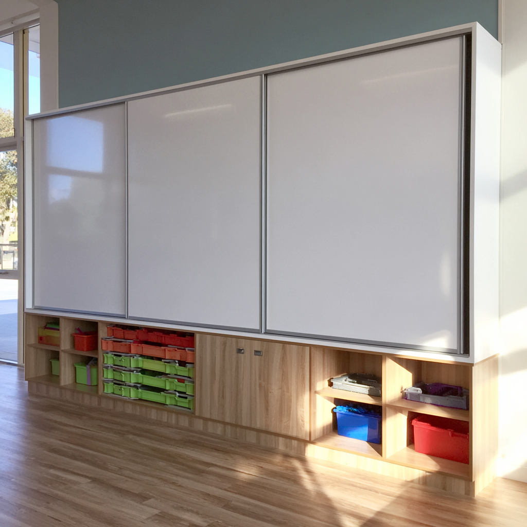 Classroom Whiteboard and Storage Unit