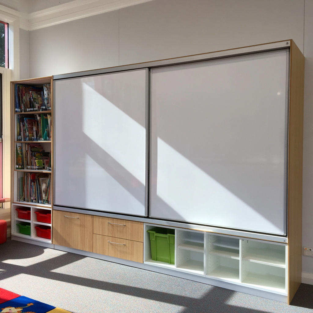 Classroom Whiteboard and Storage Unit