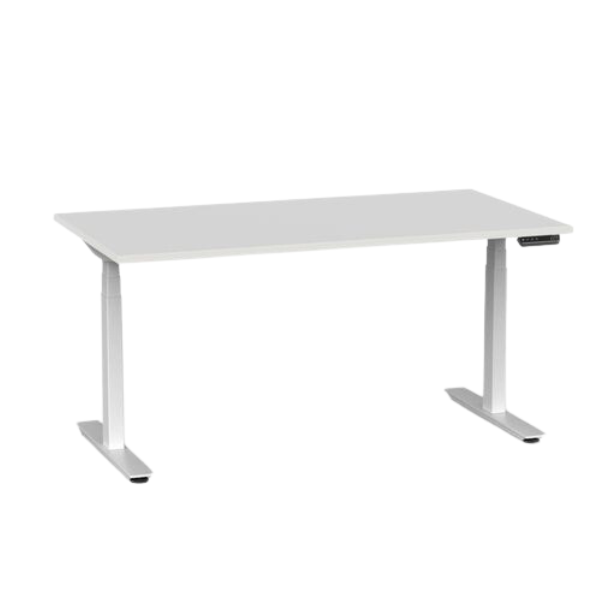 Agile Pro electric sit to stand desk with white frame and white top