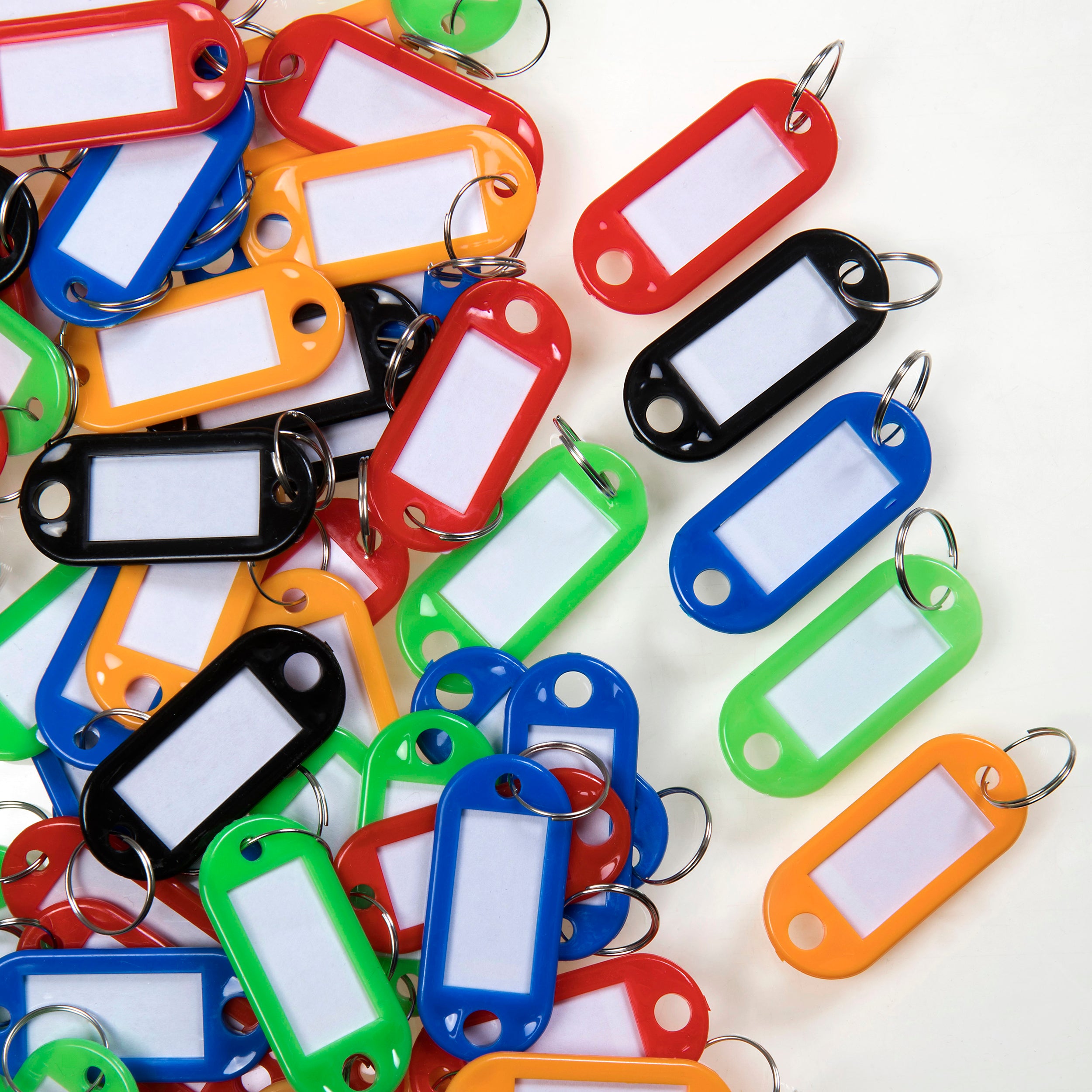 A large selection of coloured key tags.