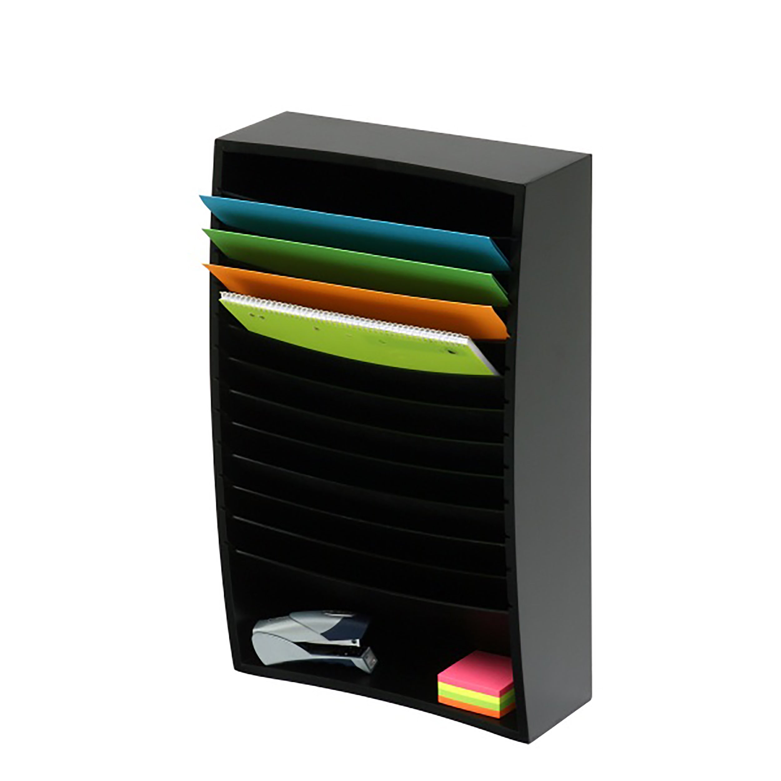 Black 12 tier desktop organiser