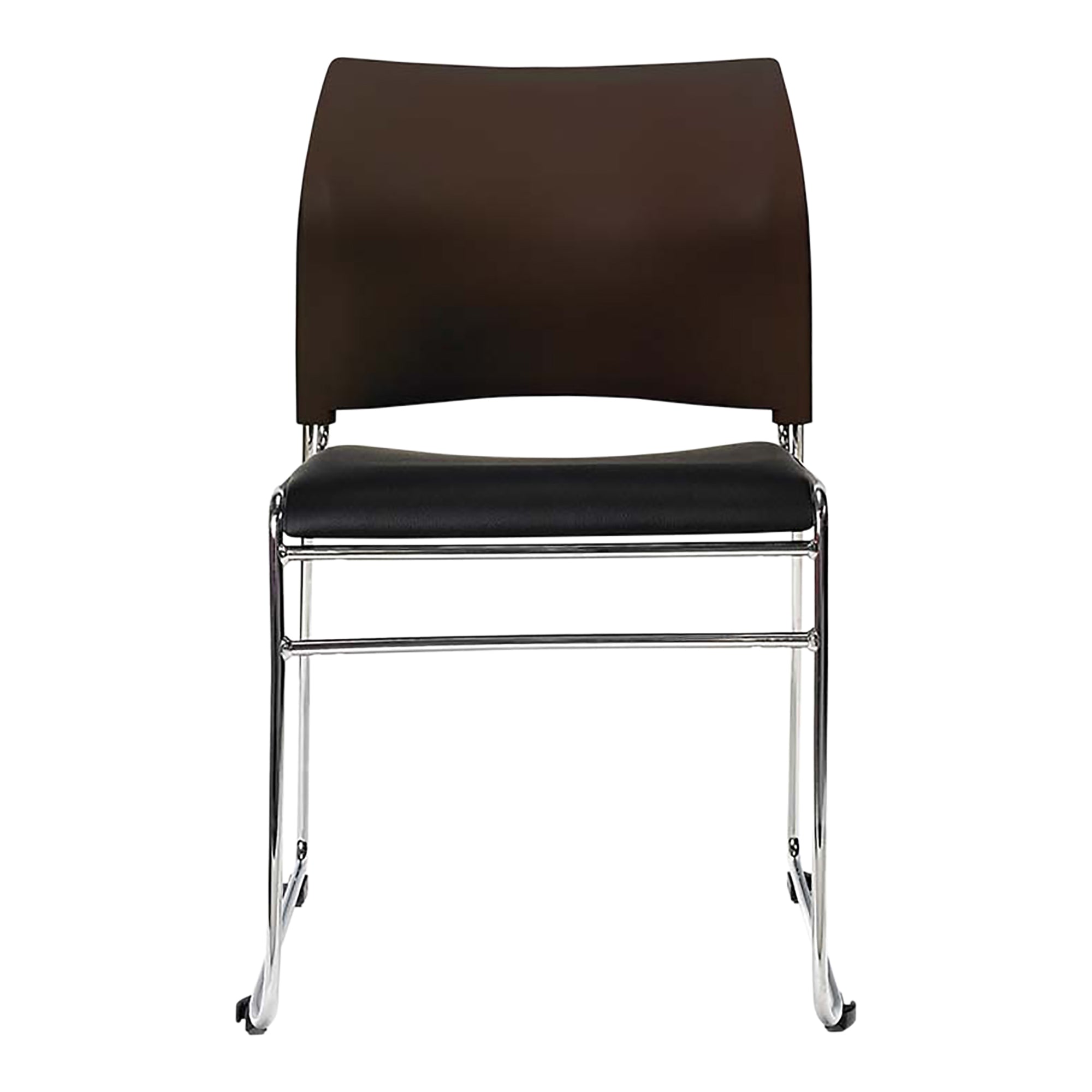 Maxim Chair with chrome sled base and black seat and back
