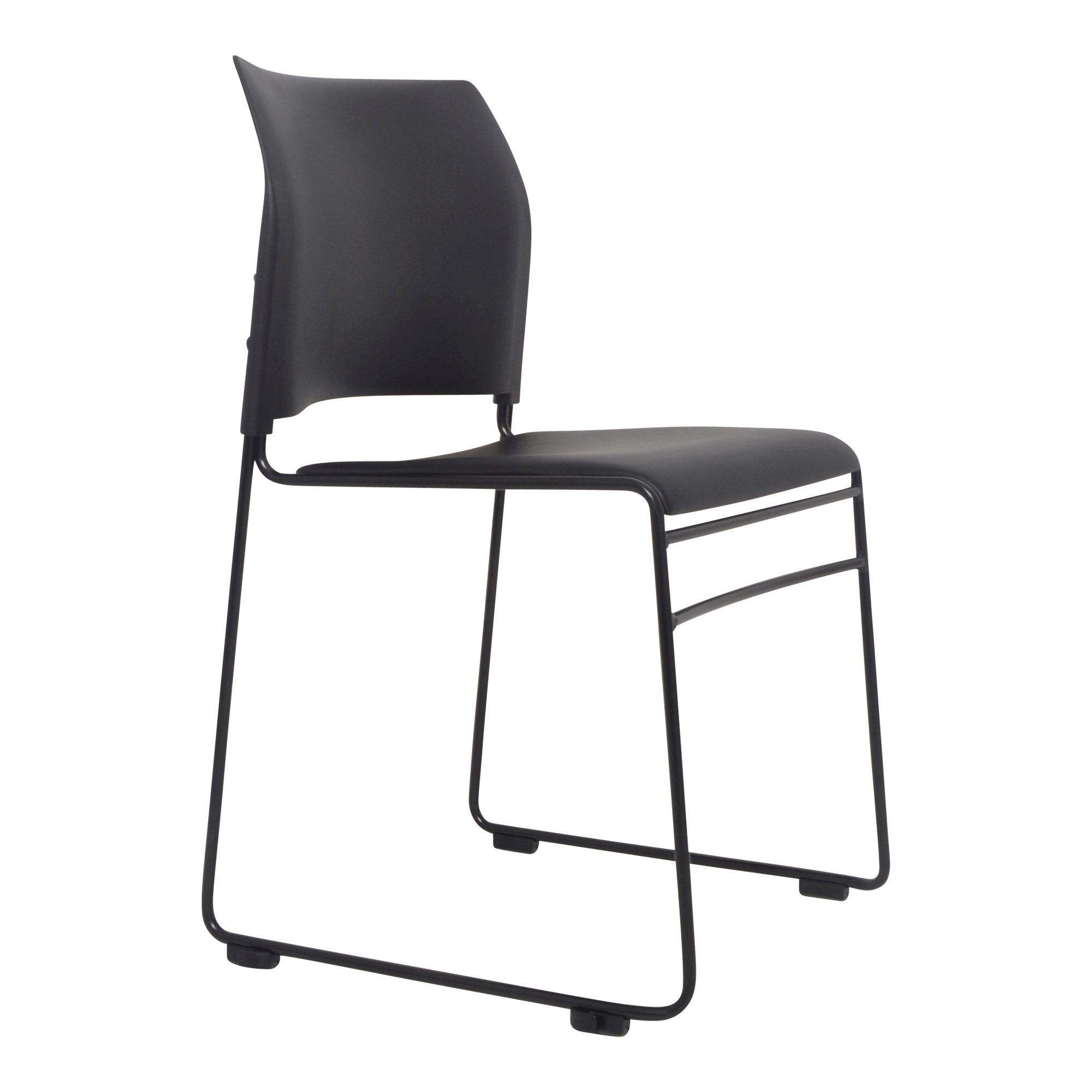 Maxim Chair with black sled base and black seat and back
