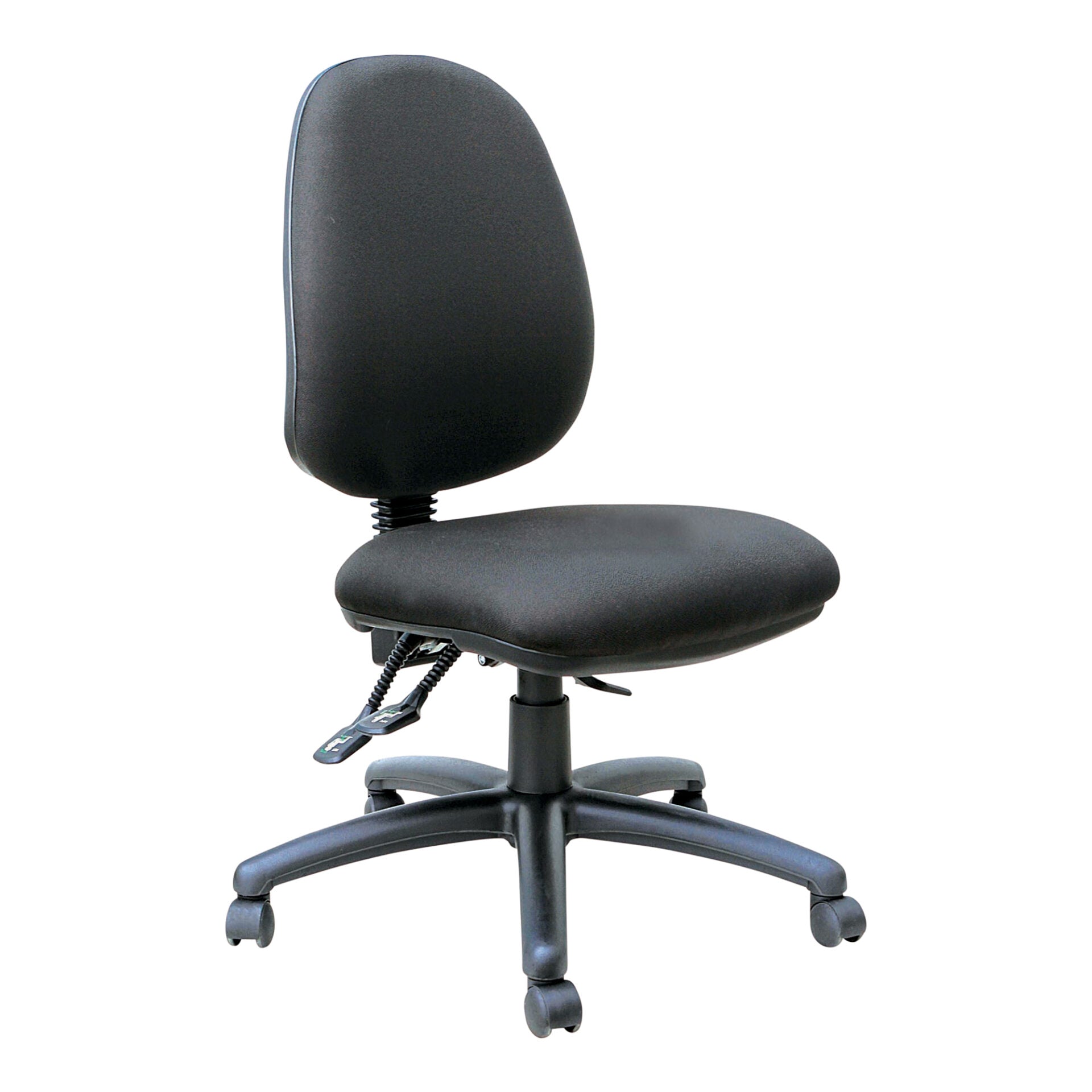 Mondo Java high-back task chair in black, front view.