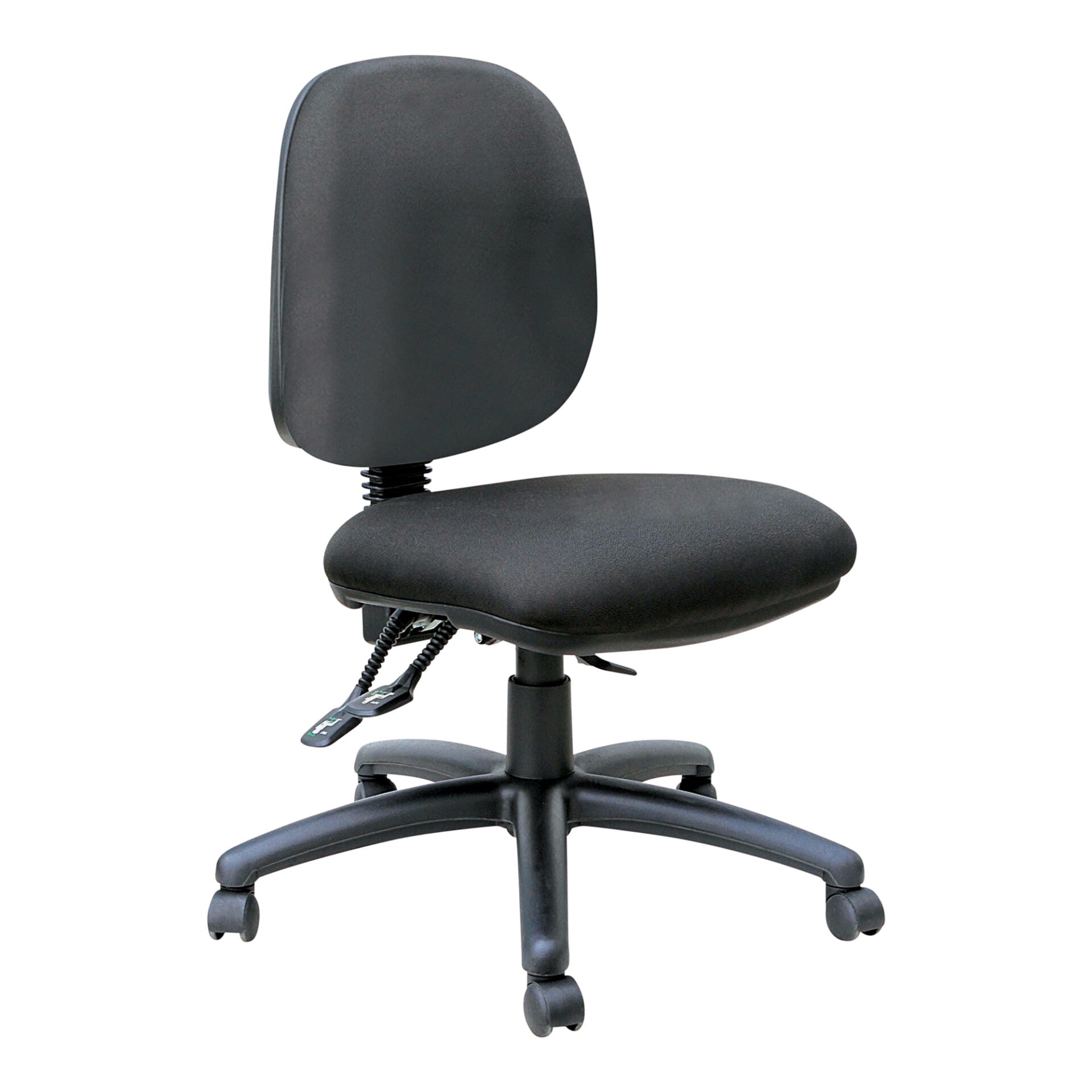 Mondo Java mid-back task chair in black, front view.