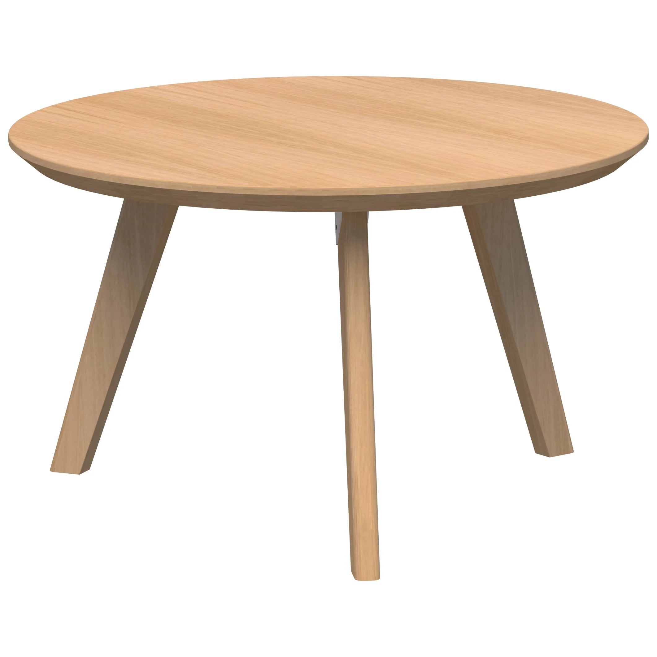 Oslo round coffee table with ash timber frame and veneer ash top.