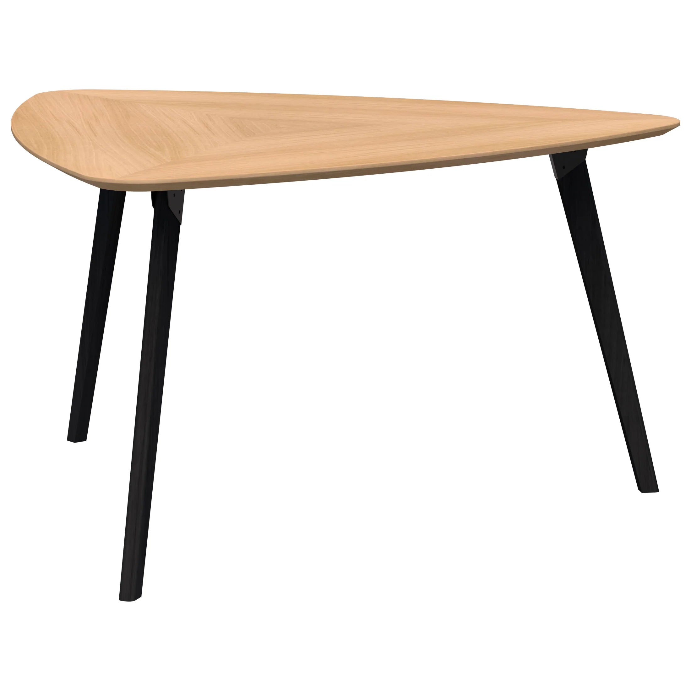 Oslo Tri Meeting Table with three leg black stained ash frame and veneered ash top
