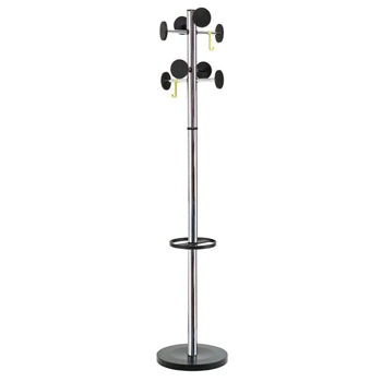 Coat rack with steel tube with abs plastic coat hooks and metal base