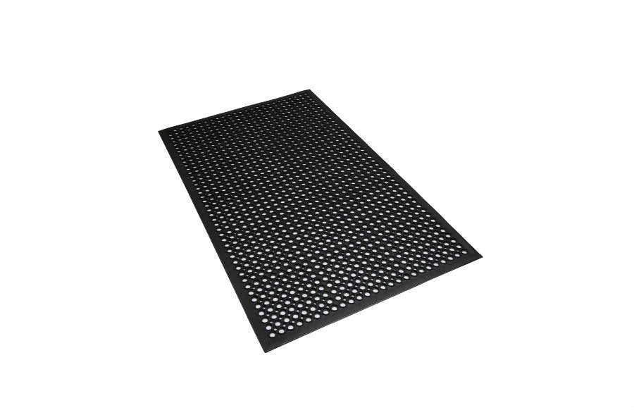 Black Worksave Fatigue Mat with drainage holes
