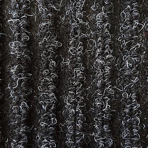 Close-up image of the black rib pattern of polyester pile from the Trooper Mat.