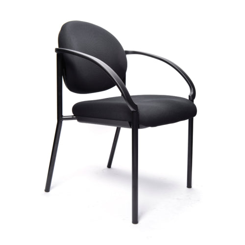 Black Essence chair with black frame and moulded arms side view