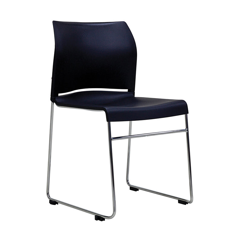 Envy chair with black shell and chrome skid frame