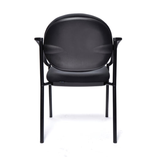 Black Essence chair with black frame and moulded arms rear view