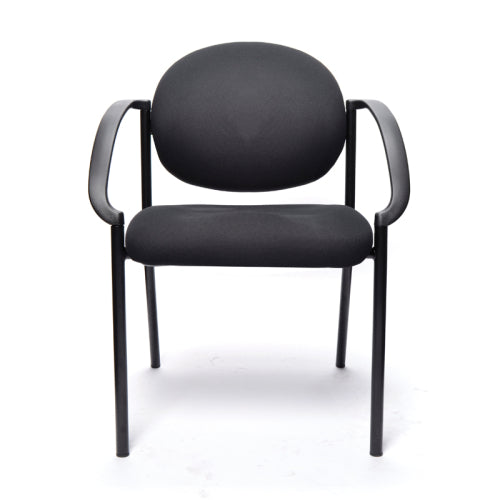 Black Essence chair with black frame and moulded arms front view