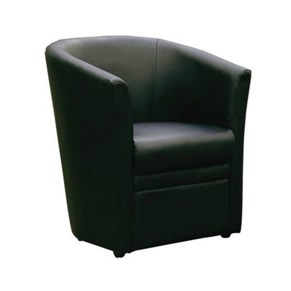 single seater vortex tub seat in black pu front facing