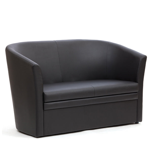 two seater vortex tub seat in black pu front facing
